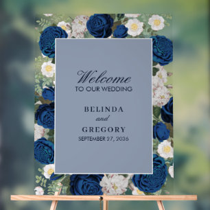 Aquarelle bleu moderne Floral Mariage clair