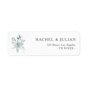 aquarelle bleu poussiéreux adresse florale