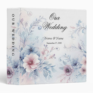 Aquarelle bleu rose Classeur d'album floral