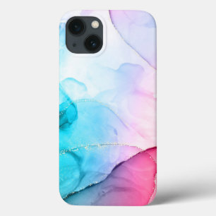 Aquarelle bleu rose iPhone / coque ipad