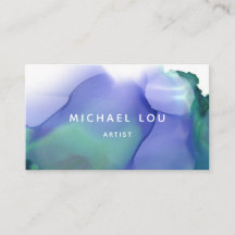 Aquarelle bleu simple Carte de visite moderne tend