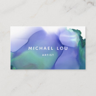 Aquarelle bleu simple Carte de visite moderne tend