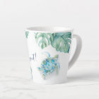 Aquarelle bleu turquoise tropicale Mug de tortue m