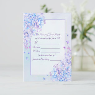Aquarelle bleu violet Lilac Fleur mariage RSVP