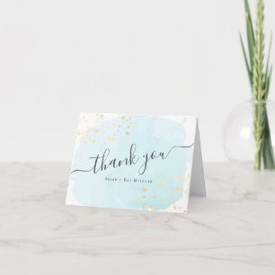 Aquarelle bleu x Merci Bat mitzvah or