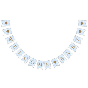 Aquarelle bleue Accueil Baby Bunting drapeaux