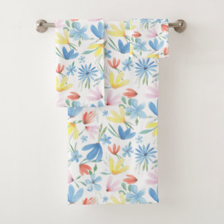 Aquarelle Bleue Botanique Motif Floral