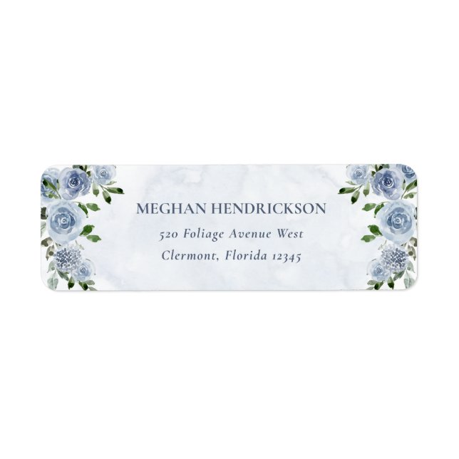 Aquarelle Bleue Plutôt Dusty Fleurs (Devant)