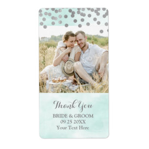 Aquarelle bleue Points en argent Mariage photo Éti