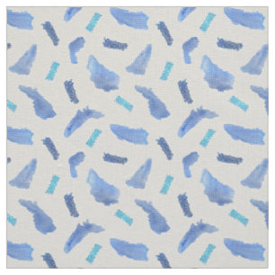 Aquarelle bleue Spots Tissu de linge d'ivoire