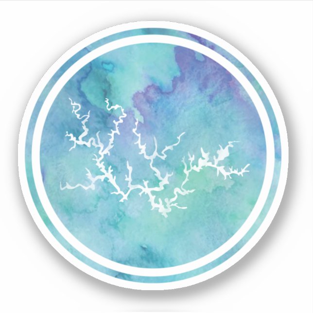 Aquarelle Blue Smith Lake Sticker simple (Devant)