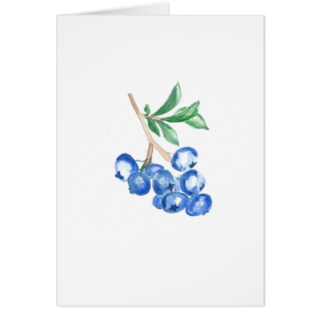 Aquarelle Blueberries Imprimer la carte de voeux (Devant)