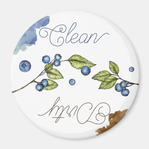 Aquarelle Blueberry Nettoyé Aimant sale