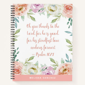 Aquarelle Blush Floral Pretty Gratitude Journal