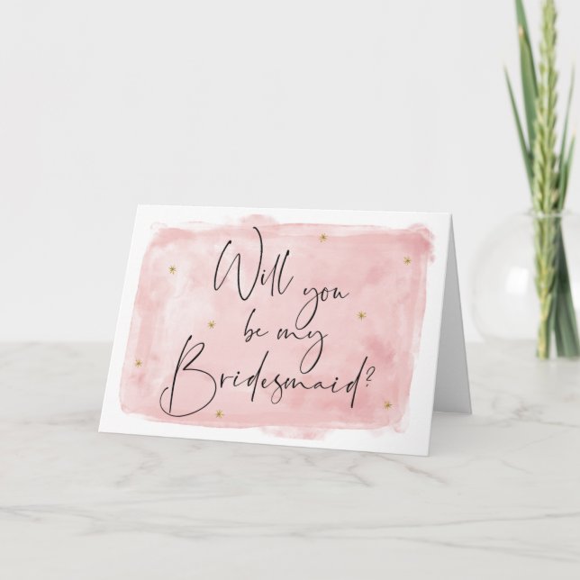 Aquarelle Blush, Serez-Vous Ma Carte De Femme D'Ac (Devant)