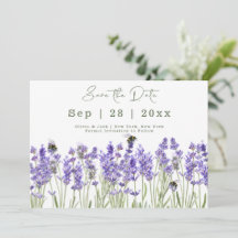 Aquarelle Boho Lavender Enregistrer La Carte Date