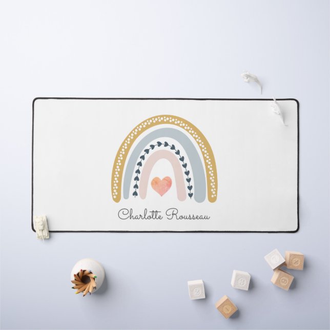 Aquarelle Boho personnalisée Arc-en-ciel (Tableau pour enfants)