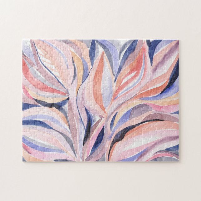 Aquarelle botanique colorée Art Jigsaw Puzzle (Horizontal)
