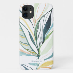 Aquarelle botanique étui téléphonique personnalisé