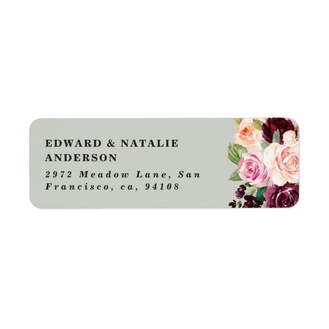 aquarelle botanique fleurie et feuillage (Devant)