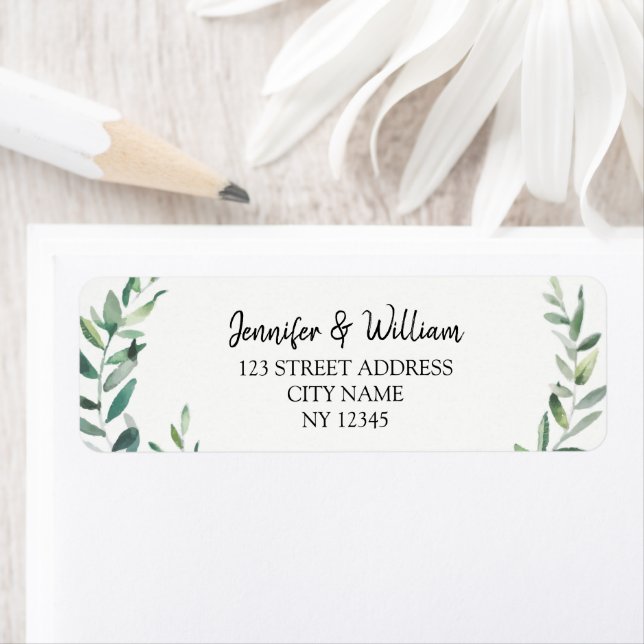 Aquarelle botanique olive feuille mariage rustique (En situation)