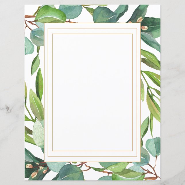 Aquarelle Botanique Papier bleu Eucalyptus (Devant)