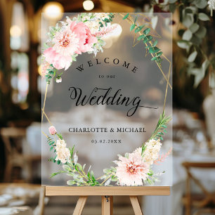 Aquarelle Botanique Ressort Mariage géométrique