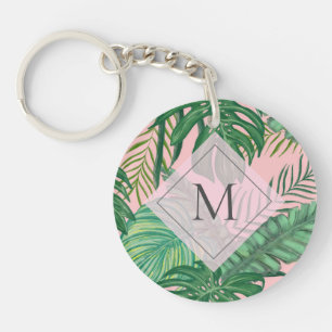 Aquarelle botanique tropicale Monogramme d'art ros