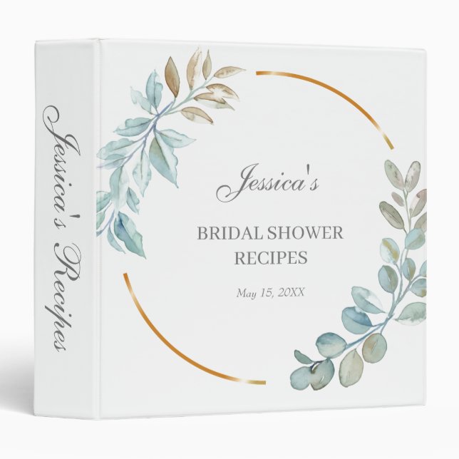 Aquarelle Bridal Recette 3 Classeur Bague (Devant/Côté)