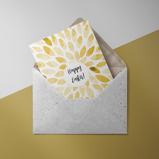 Aquarelle brosse - Carte Pâques jaune (Créateur téléchargé)