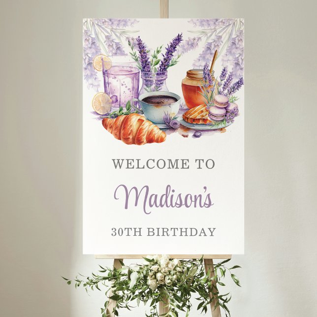 Aquarelle Brunch Anniversaire Affiche de bienvenue (Créateur téléchargé)