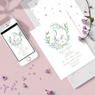 Aquarelle Bunny Invitations Anniversaire en ligne