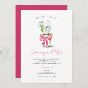 Aquarelle Cactus Elopement Réception Invitations