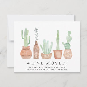 Aquarelle Cactus Nous Avons Déplacé Faire-part