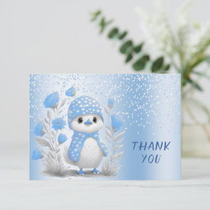Aquarelle Canard bleu Carte de remerciements flora