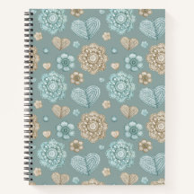 Aquarelle Carnet Crochet Turquoise de 8,5 po x 11 