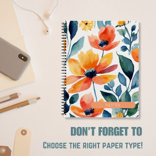 Aquarelle Carnet floral spiral