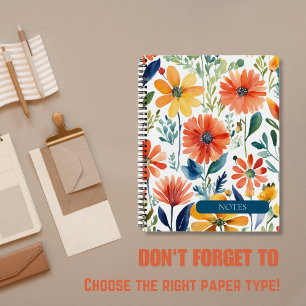 Aquarelle Carnet floral spiral