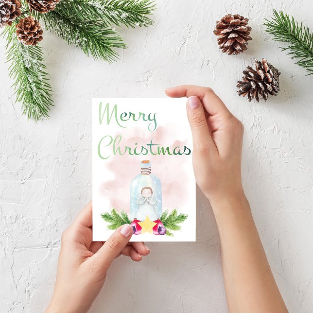 Aquarelle carte de Noël, carte de Noël, ange (Créateur téléchargé)