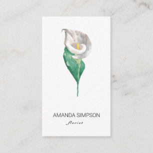 Aquarelle, carte de visite de fleur de lys Calla b