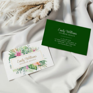 Aquarelle Carte de visite de fleurs tropicales