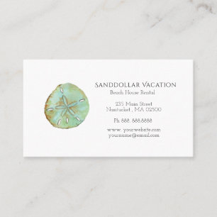 Aquarelle carte de visite nautique dollar de sable