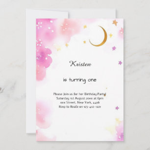 Aquarelle céleste Invitation d'anniversaire