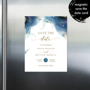 Aquarelle céleste Magnet Mariage Enregistrer La Da
