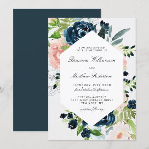 Aquarelle charmée Faire-part de mariage florale