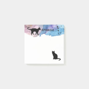 aquarelle chat design personnalisé post-it note