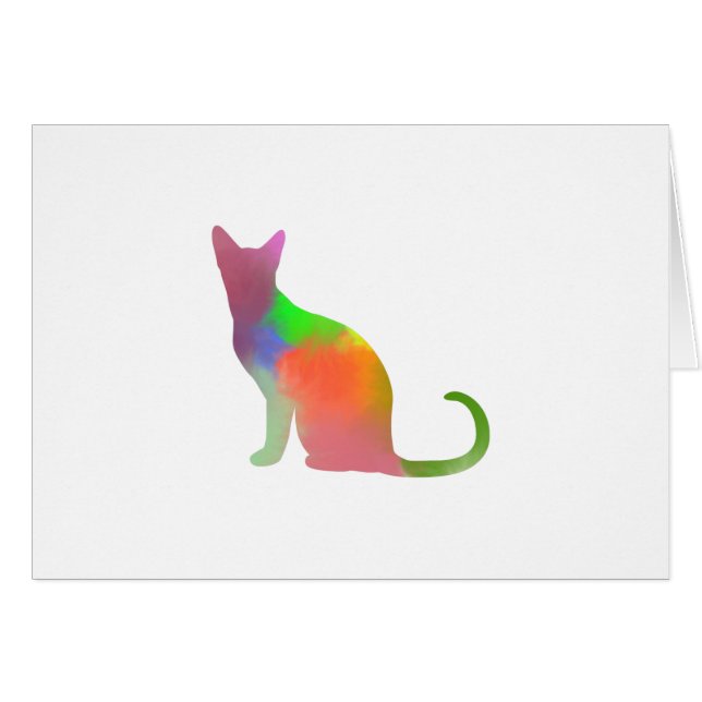 Aquarelle Chat Silhouette (Devant horizontal)