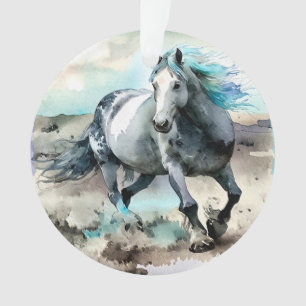 Aquarelle Cheval de Trait Galopant 