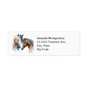 Aquarelle Chevaux Boho Déchirer Peinture