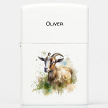 Aquarelle Chèvre de ferme, sur mesure